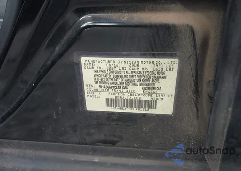 2012 Nissan Sentra 2.0 S z USA, uszkodzony, nr VIN 3N1AB6AP4CL781368